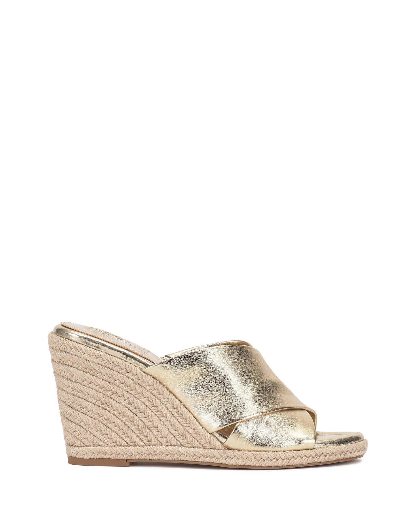 Vince Camuto Fisella Espadrille Wedge Sandal Egyptian Gold Leather