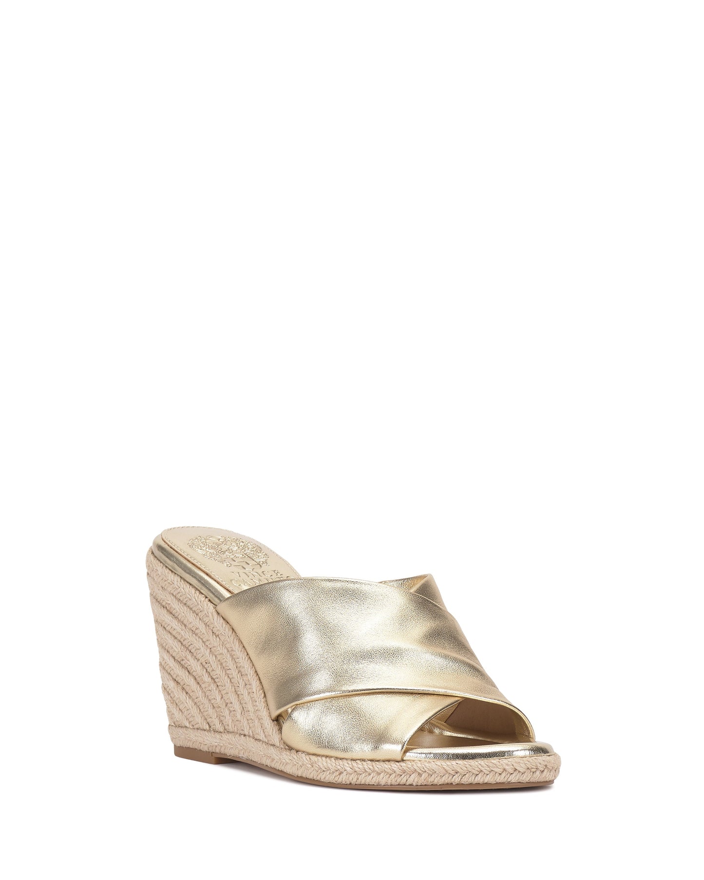 Vince Camuto Fisella Espadrille Wedge Sandal Egyptian Gold Leather