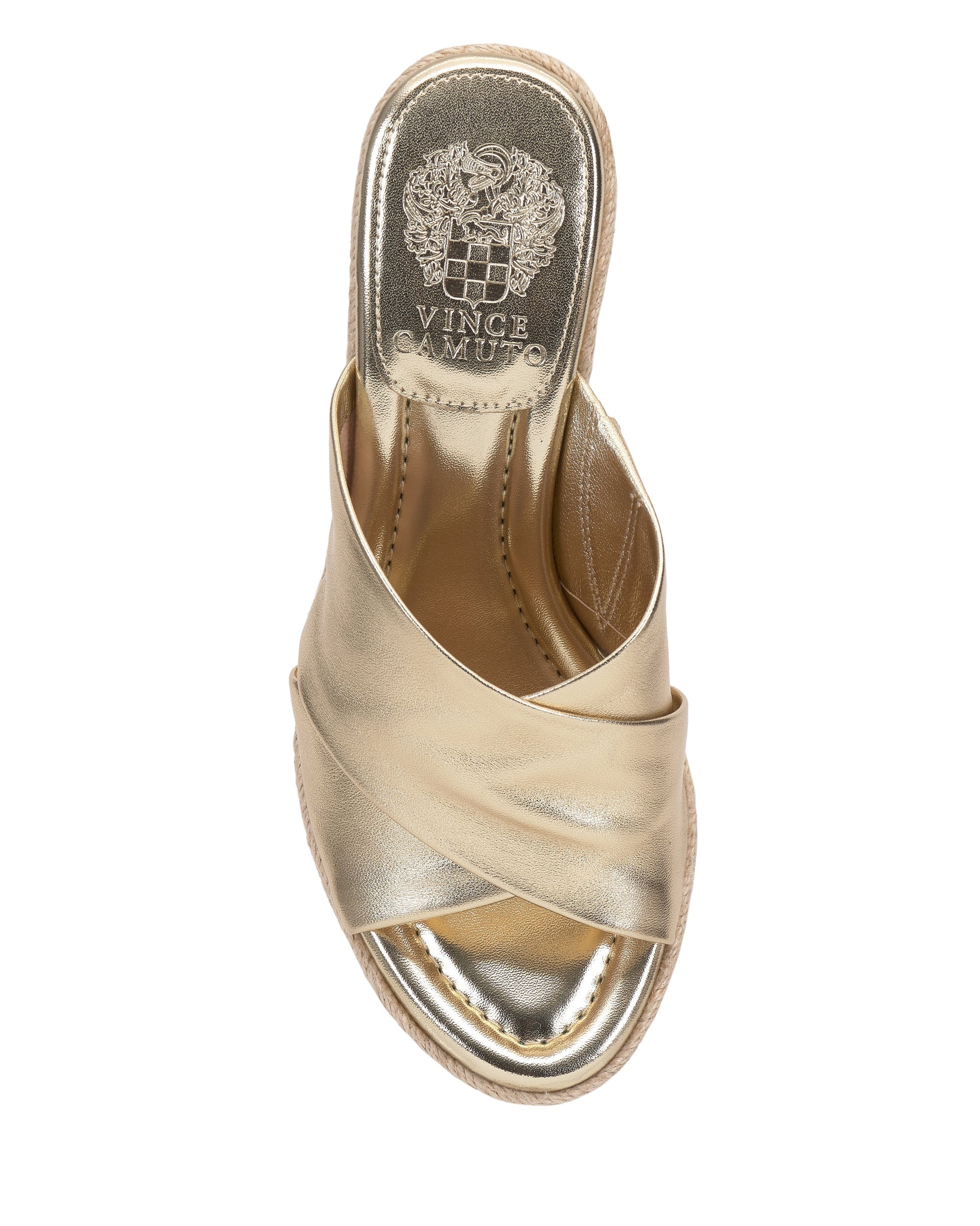 Vince Camuto Fisella Espadrille Wedge Sandal Egyptian Gold Leather