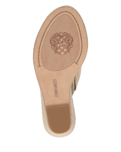 Vince Camuto Fisella Espadrille Wedge Sandal Egyptian Gold Leather