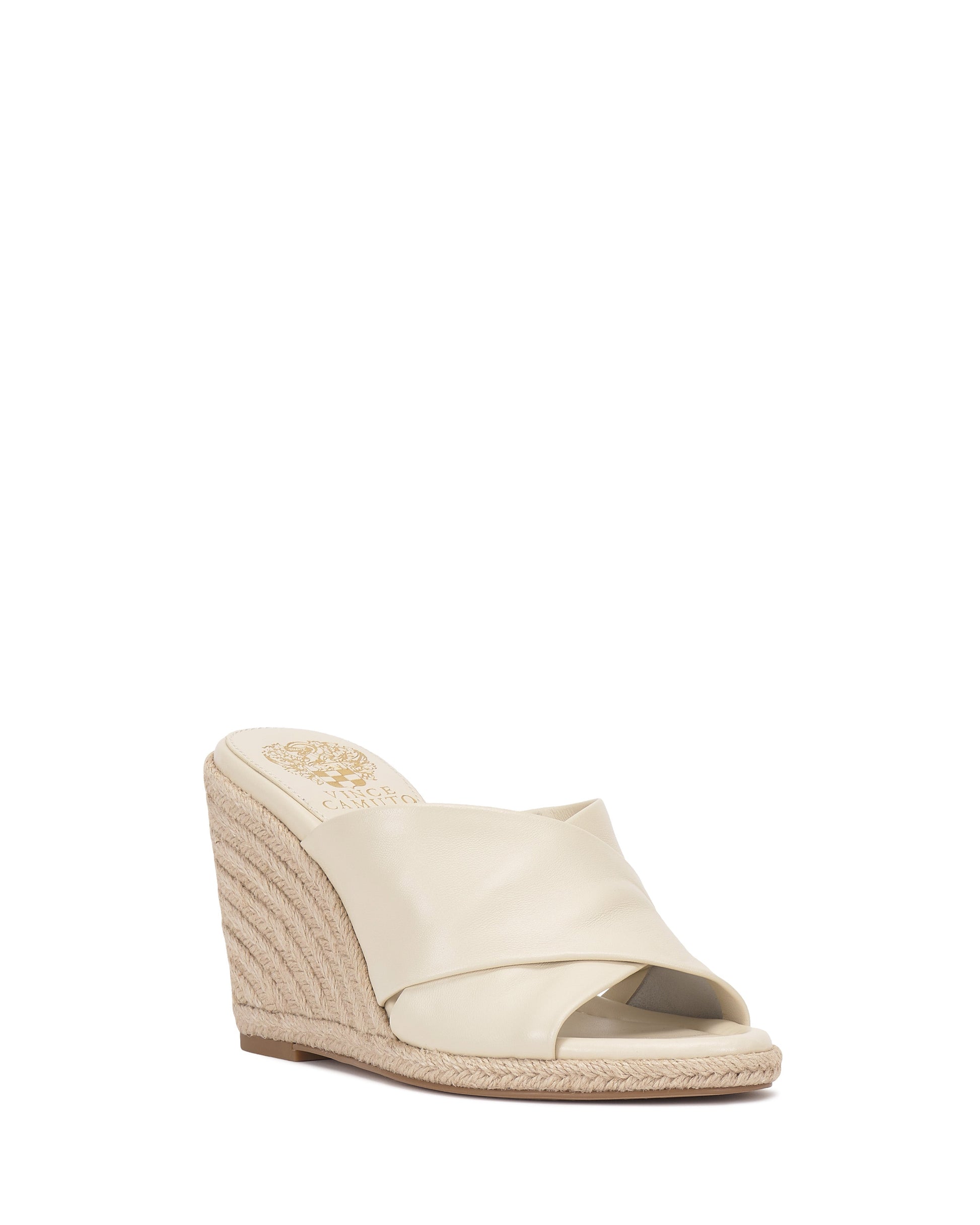 Vince Camuto Fisella Espadrille Wedge Sandal Creamy White Leather
