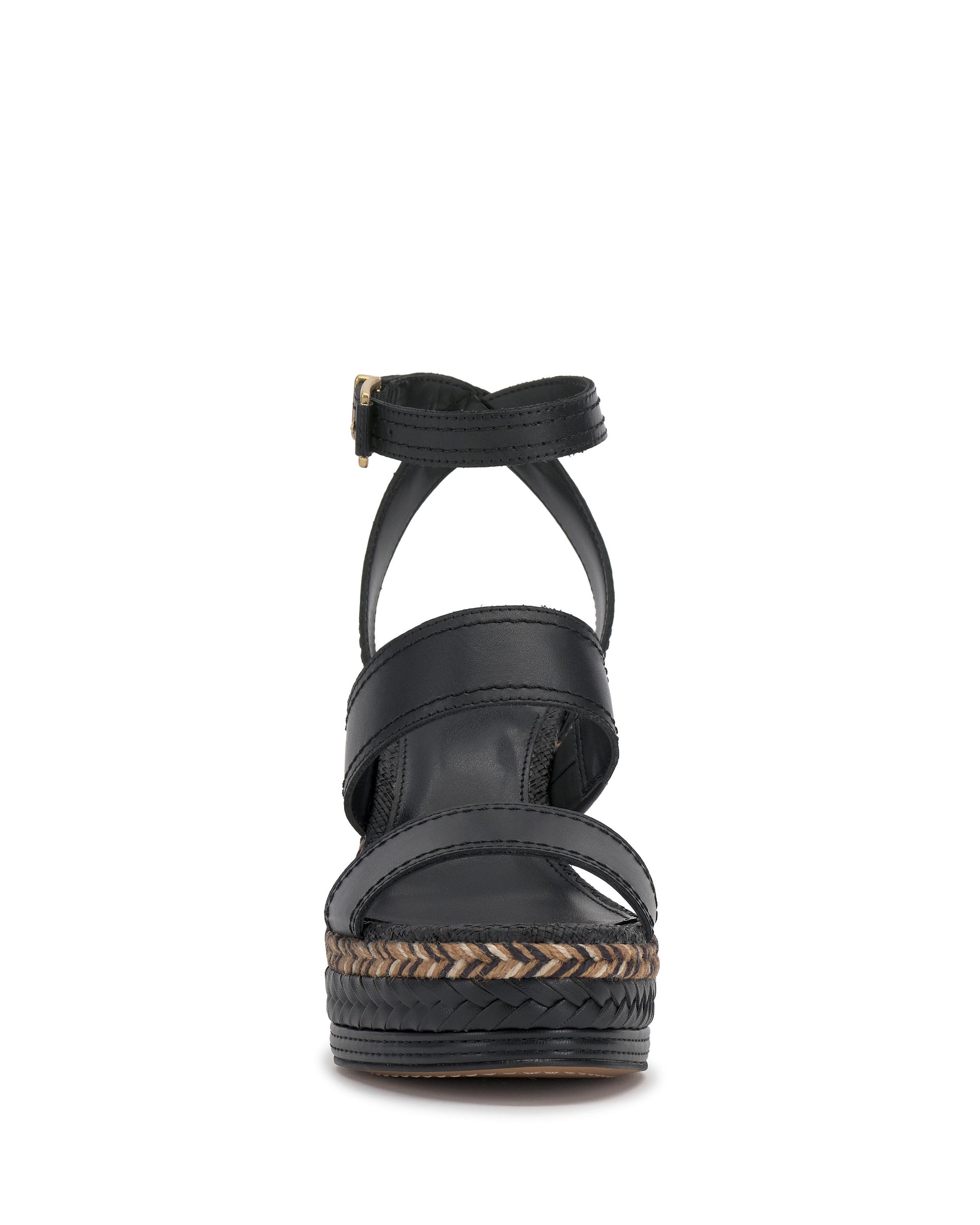 Vince Camuto Esmia Espadrille Wedge Sandal Black Leather