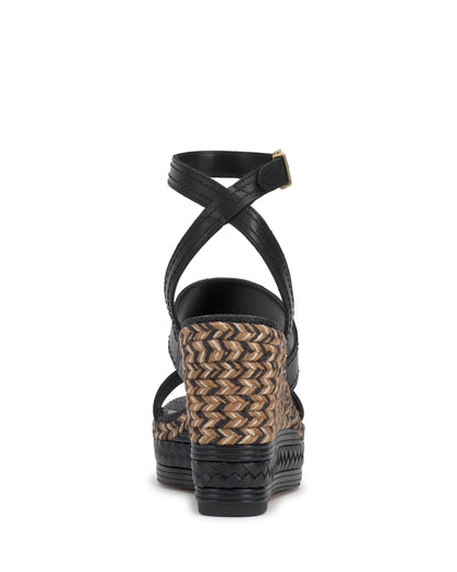 Vince Camuto Esmia Espadrille Wedge Sandal Black Leather