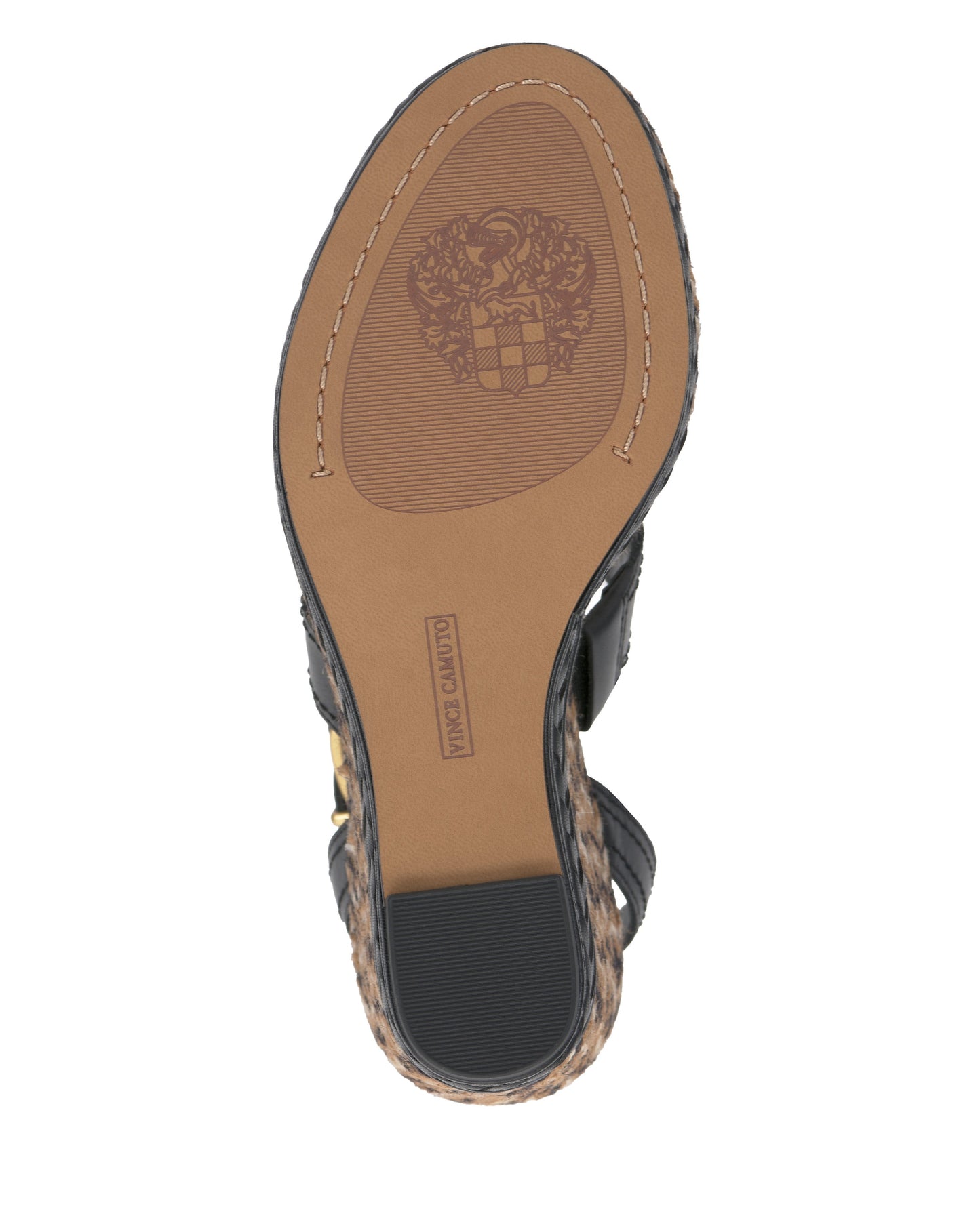 Vince Camuto Esmia Espadrille Wedge Sandal Black Leather