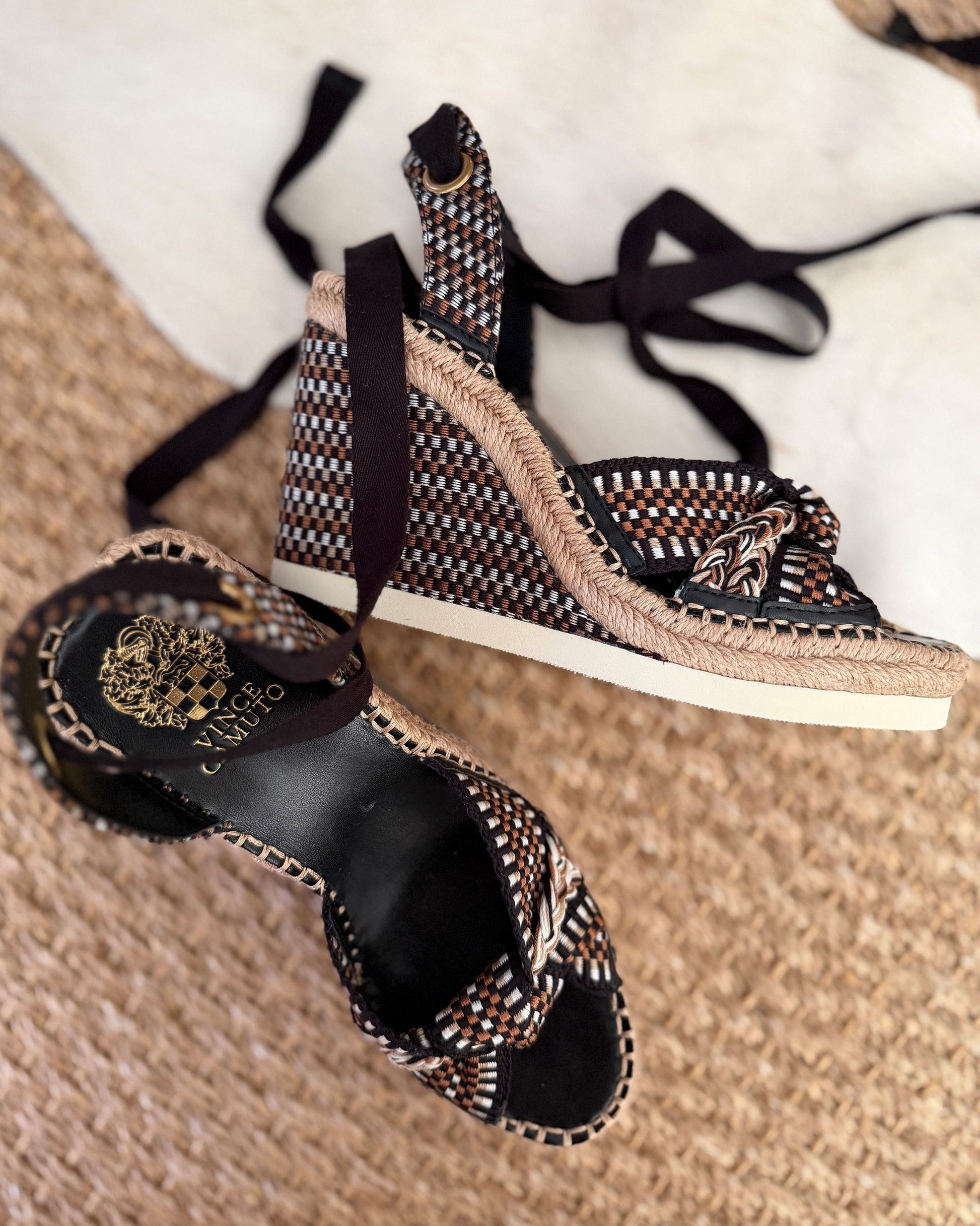 Vince Camuto Bealie Wedge Sandal Black Multi