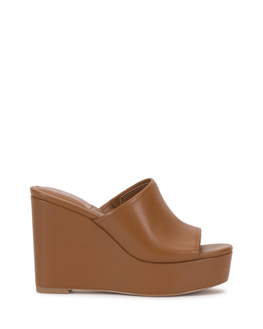 Vince Camuto Etta Wedge Sandal Golden Walnut Leather