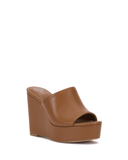 Vince Camuto Etta Wedge Sandal Golden Walnut Leather