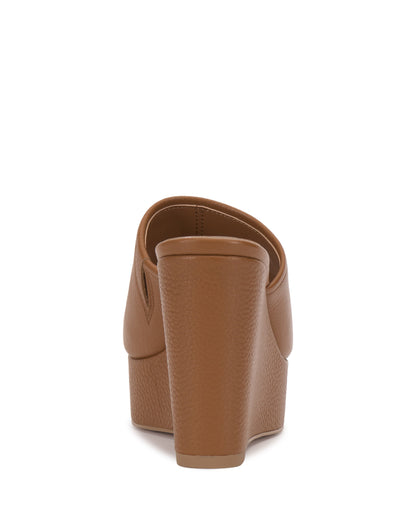 Vince Camuto Etta Wedge Sandal Golden Walnut Leather