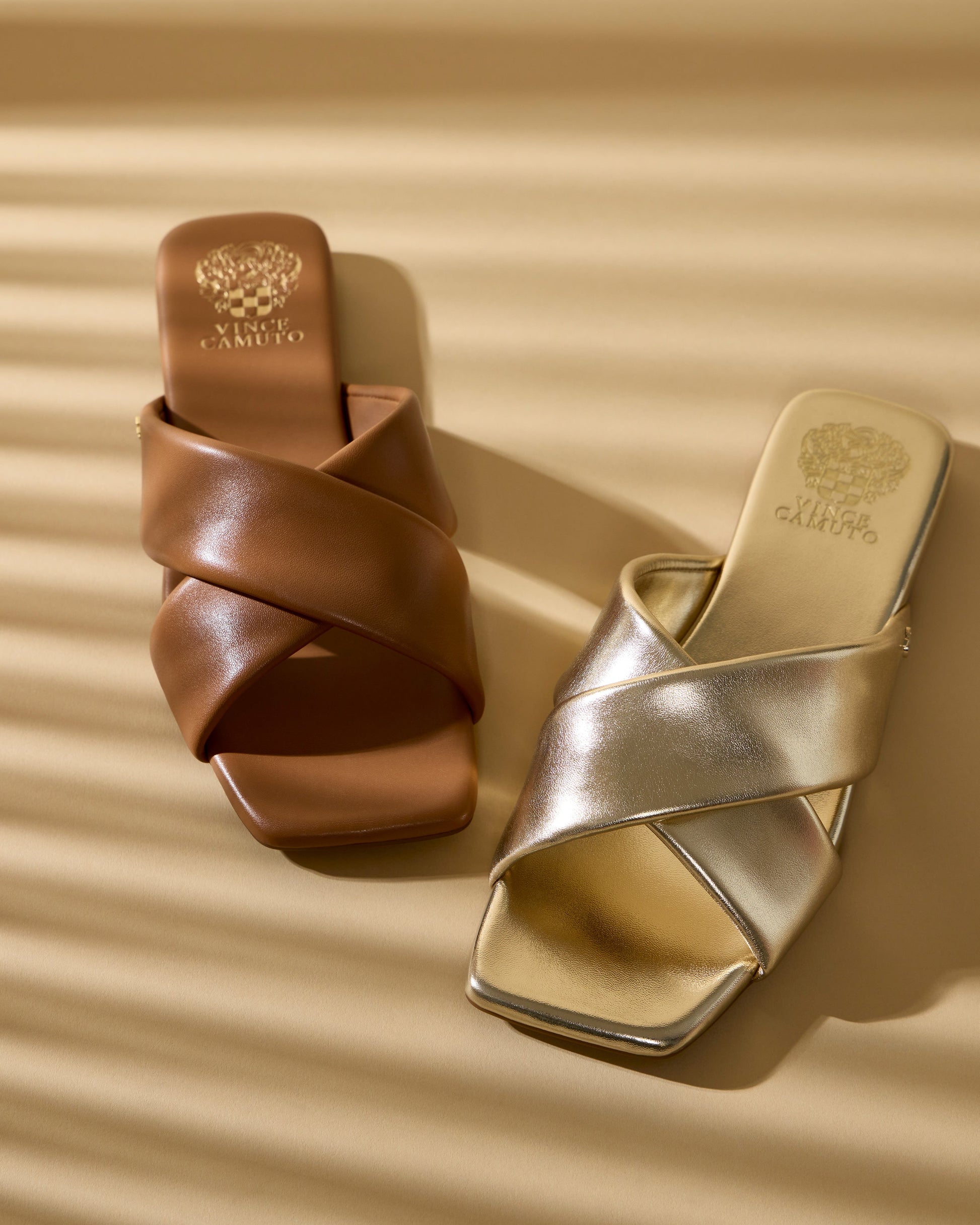 Vince Camuto Adisey Cross-Band Sandal Egyptian Gold