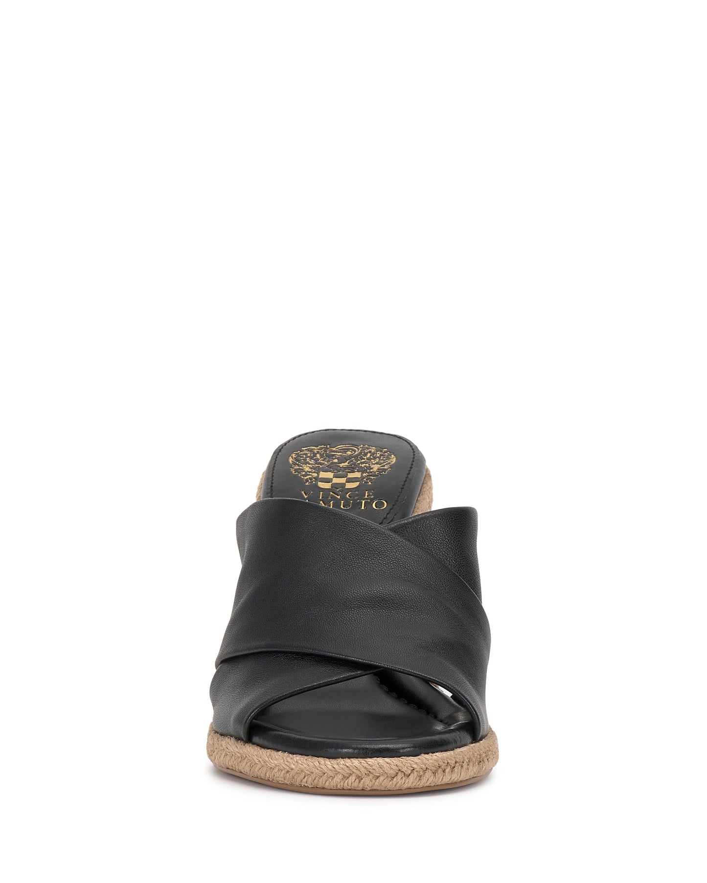 Vince Camuto Fisella Espadrille Wedge Sandal Black Leather