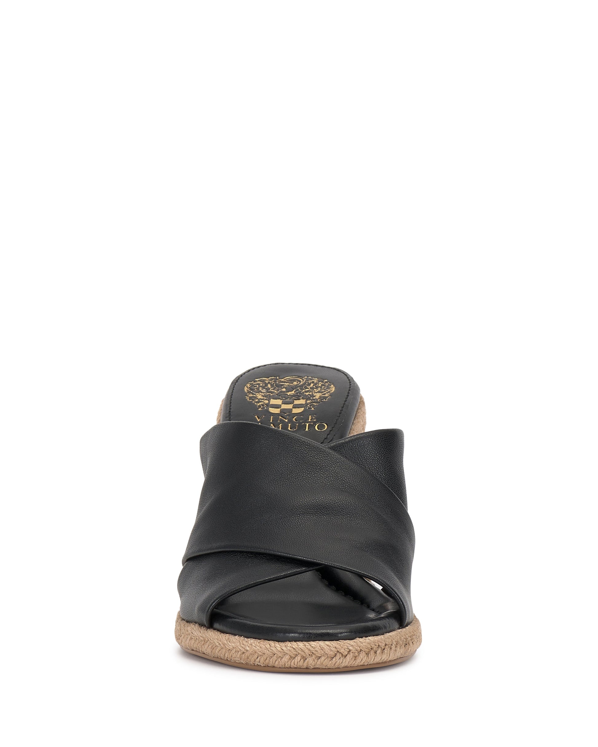 Vince Camuto Fisella Espadrille Wedge Sandal Black Leather