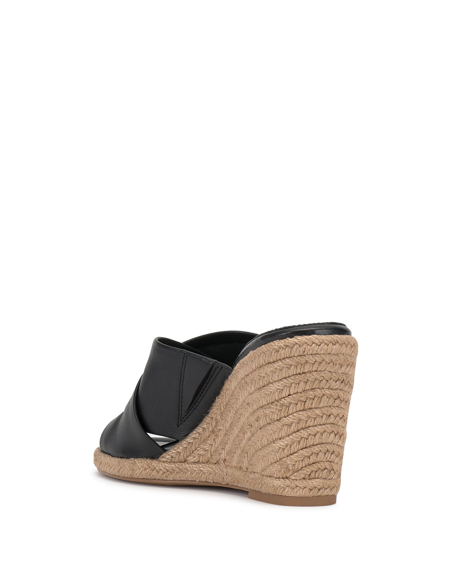 Vince Camuto Fisella Espadrille Wedge Sandal Black Leather