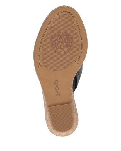 Vince Camuto Fisella Espadrille Wedge Sandal Black Leather
