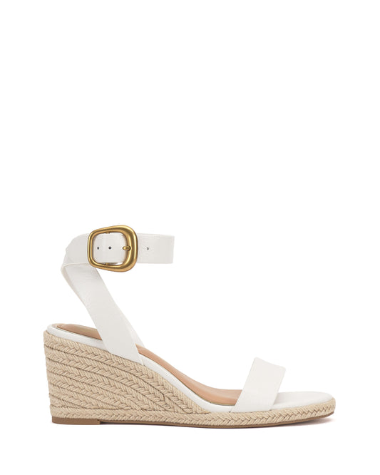 Vince Camuto Felia Espadrille Wedge Sandal Bianco Leather