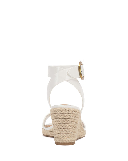 Vince Camuto Felia Espadrille Wedge Sandal Bianco Leather