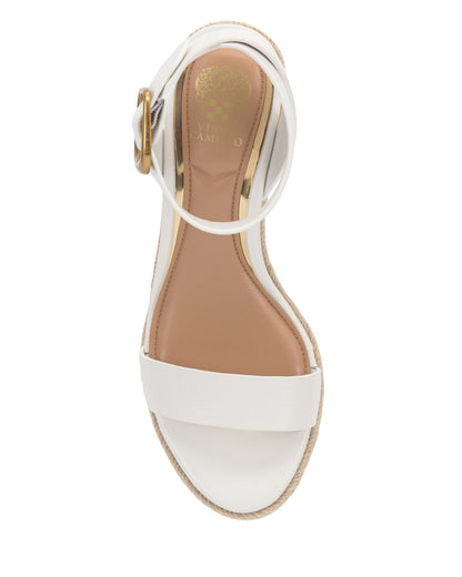 Vince Camuto Felia Espadrille Wedge Sandal Bianco Leather