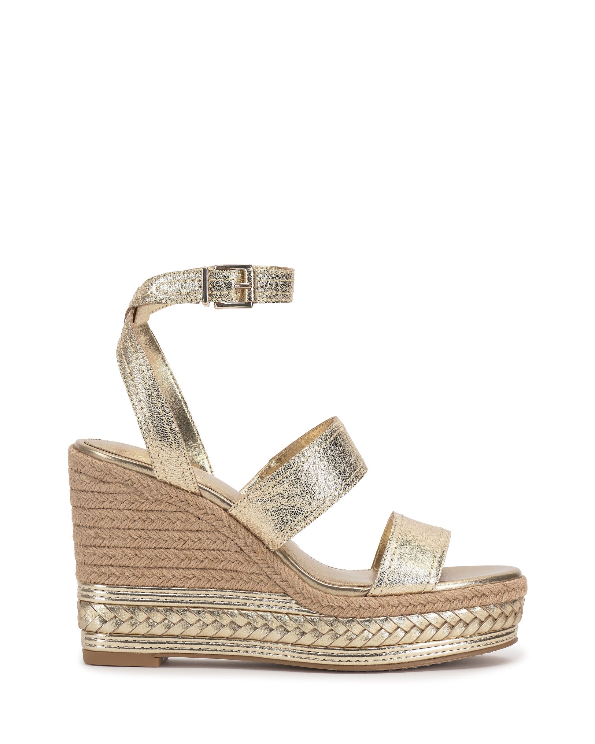 Vince Camuto Esmia Espadrille Wedge Sandal Egyptian Gold Leather