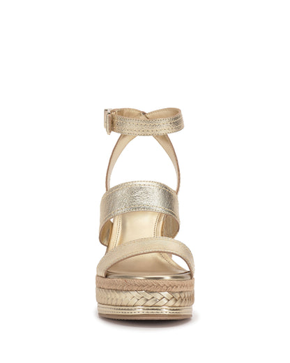 Vince Camuto Esmia Espadrille Wedge Sandal Egyptian Gold Leather