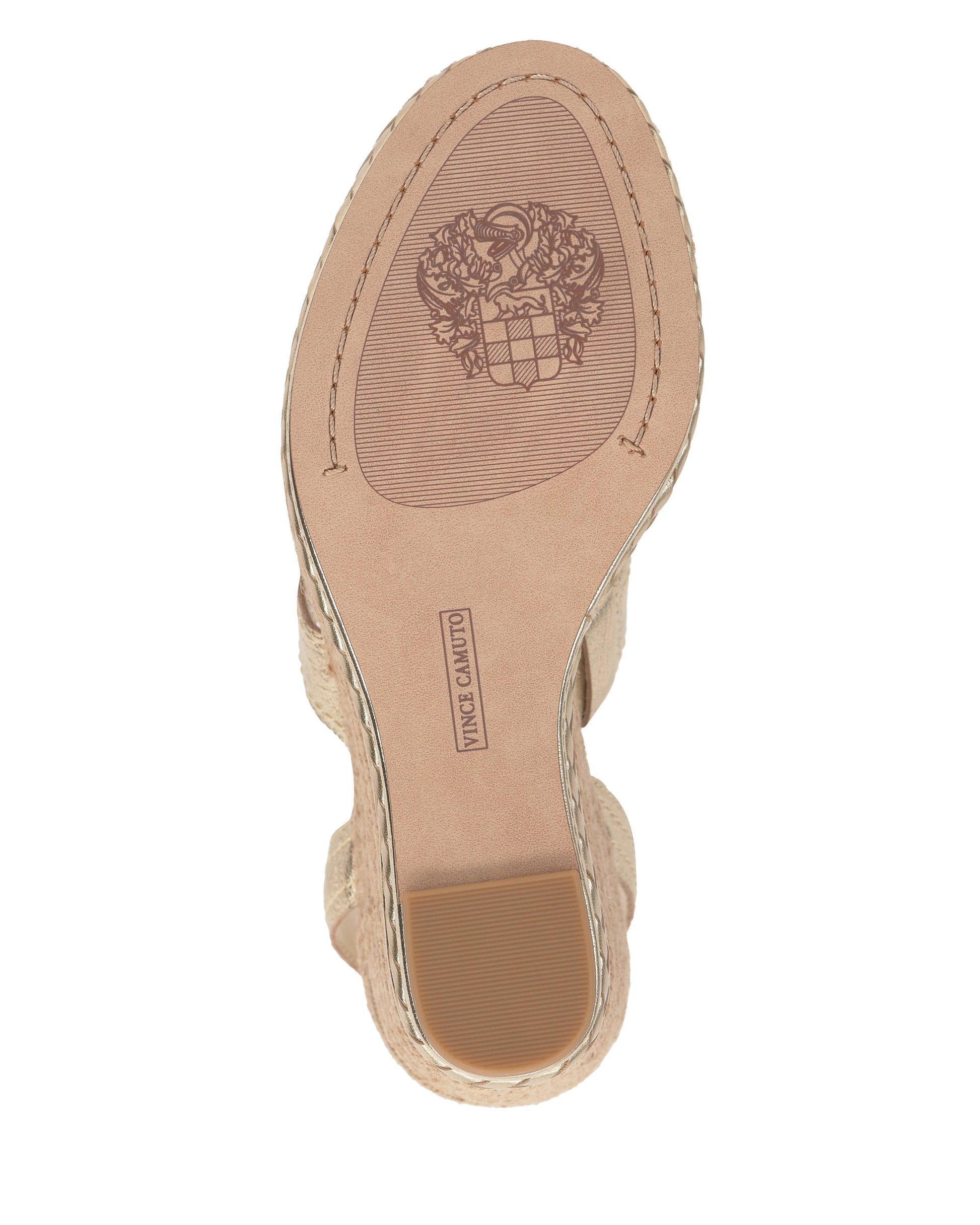 Vince Camuto Esmia Espadrille Wedge Sandal Egyptian Gold Leather