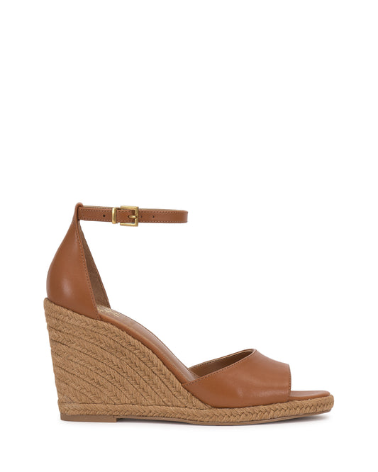 Vince Camuto Felyn Espadrille Wedge Sandal Golden Walnut Leather