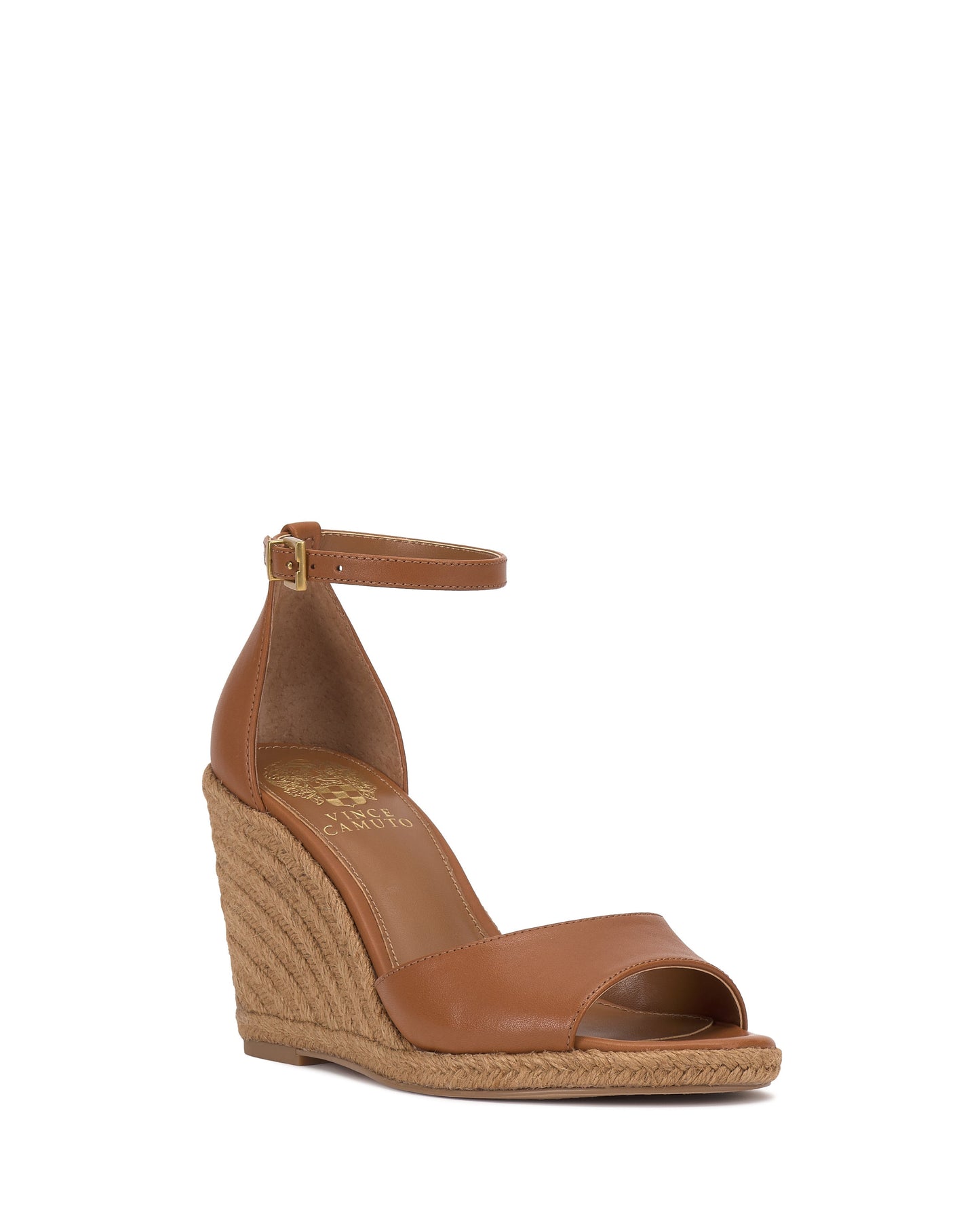 Vince Camuto Felyn Espadrille Wedge Sandal Golden Walnut Leather