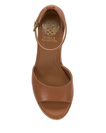 Vince Camuto Felyn Espadrille Wedge Sandal Golden Walnut Leather