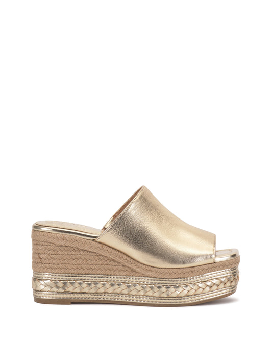 Vince Camuto Lierna Espadrille Wedge Sandal Egyptian Gold Leather