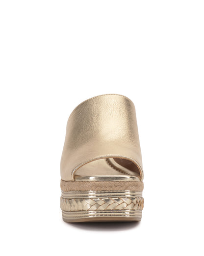 Vince Camuto Lierna Espadrille Wedge Sandal Egyptian Gold Leather