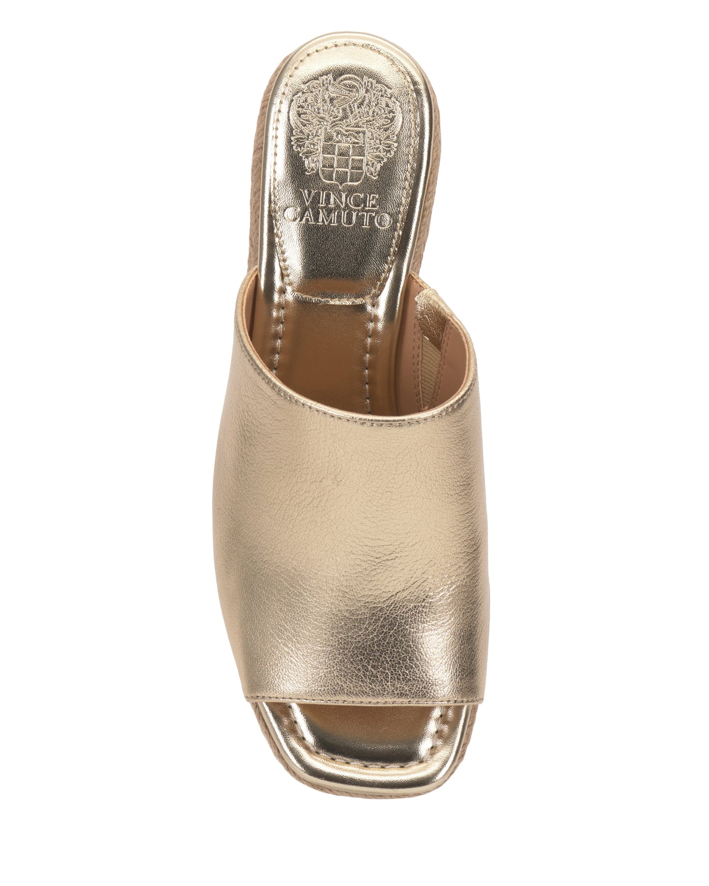 Vince Camuto Lierna Espadrille Wedge Sandal Egyptian Gold Leather