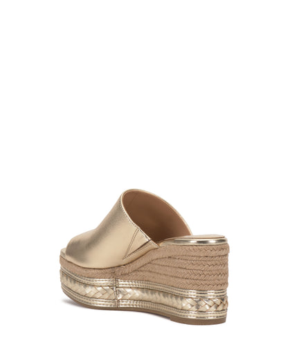 Vince Camuto Lierna Espadrille Wedge Sandal Egyptian Gold Leather