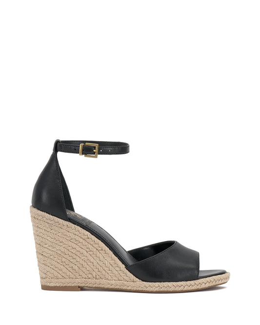 Vince Camuto Felyn Espadrille Wedge Sandal Black Leather