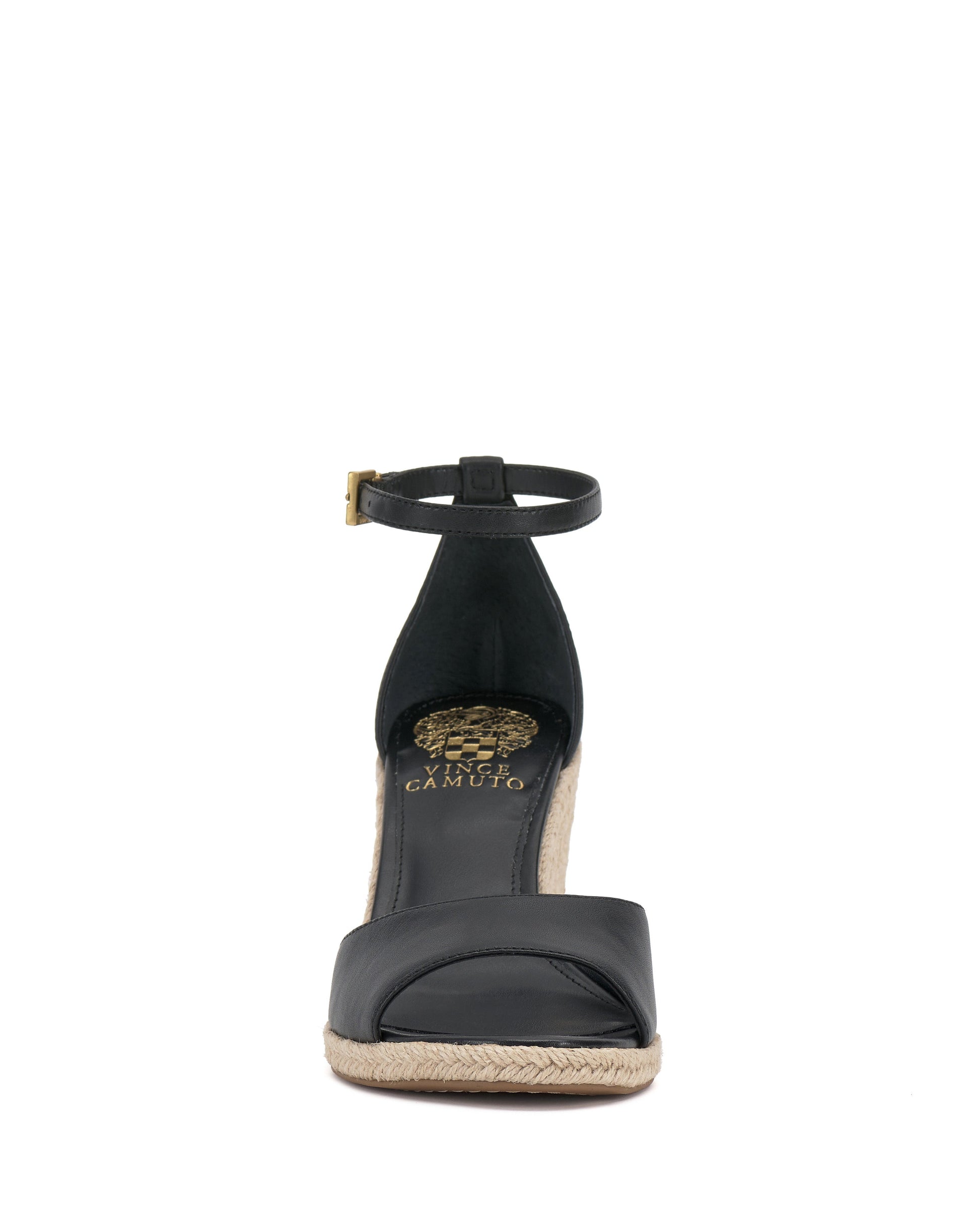 Vince Camuto Felyn Espadrille Wedge Sandal Black Leather