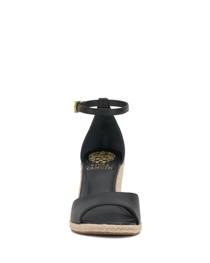 Vince Camuto Felyn Espadrille Wedge Sandal Black Leather