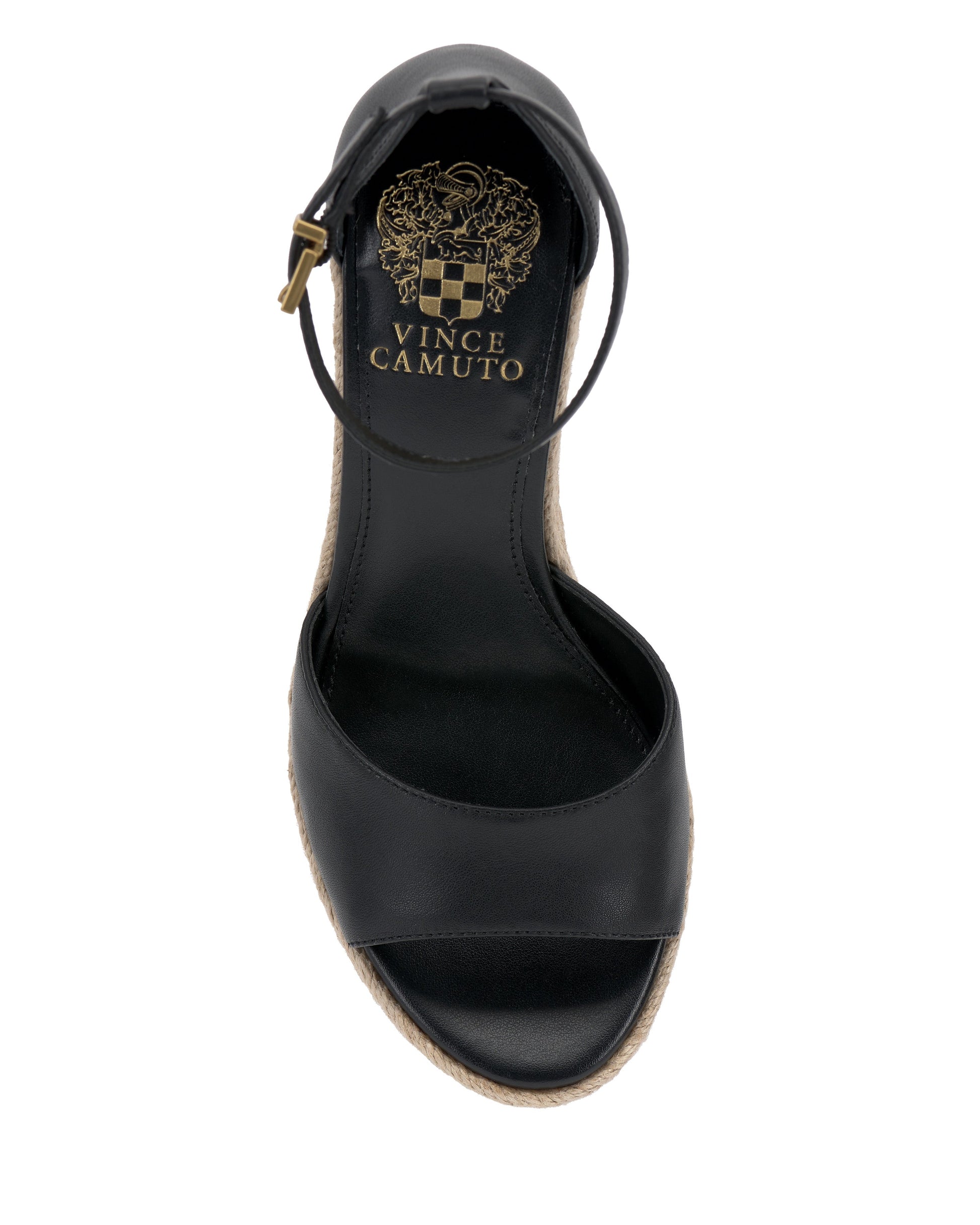 Vince Camuto Felyn Espadrille Wedge Sandal Black Leather