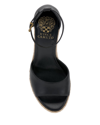 Vince Camuto Felyn Espadrille Wedge Sandal Black Leather