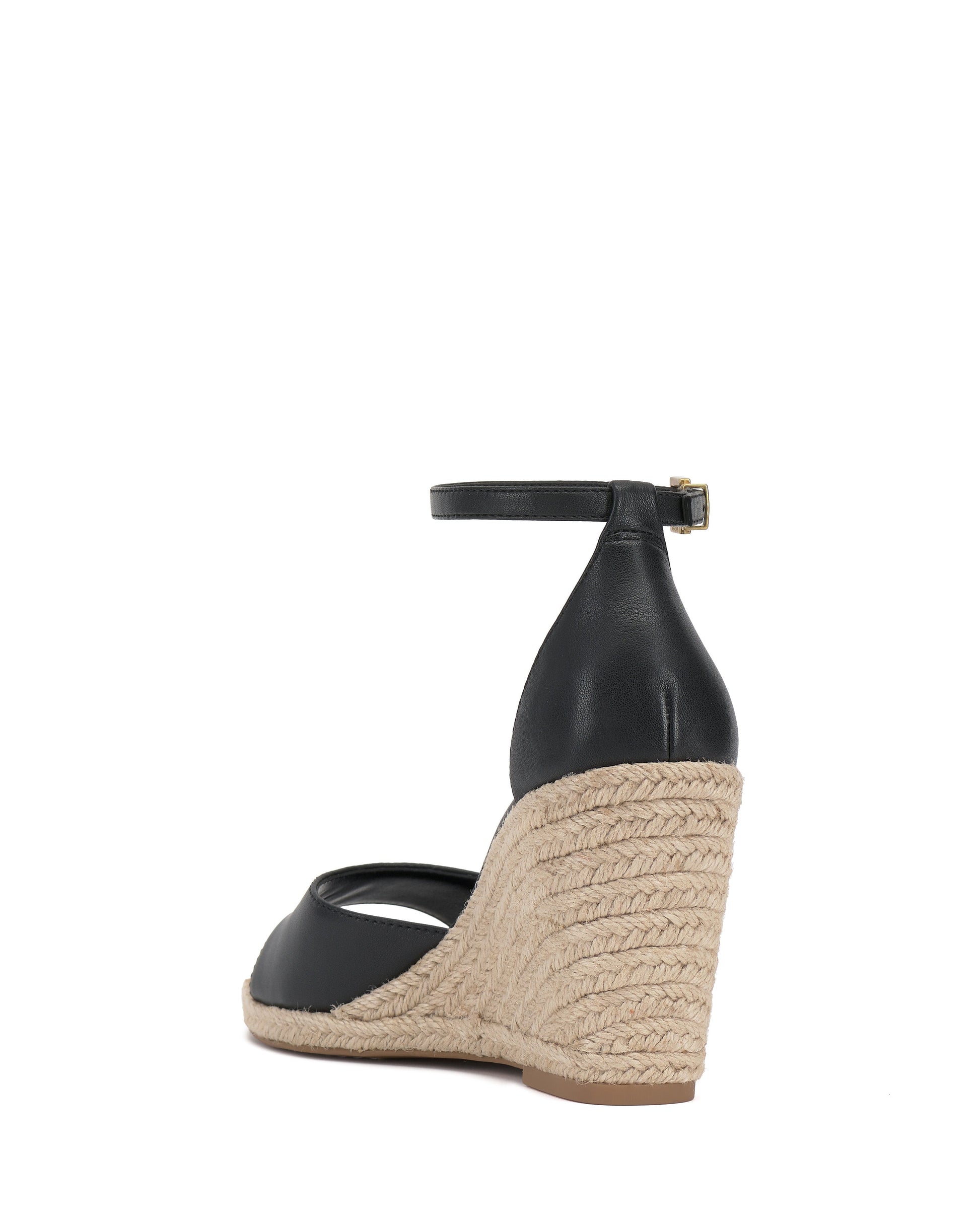 Vince Camuto Felyn Espadrille Wedge Sandal Black Leather