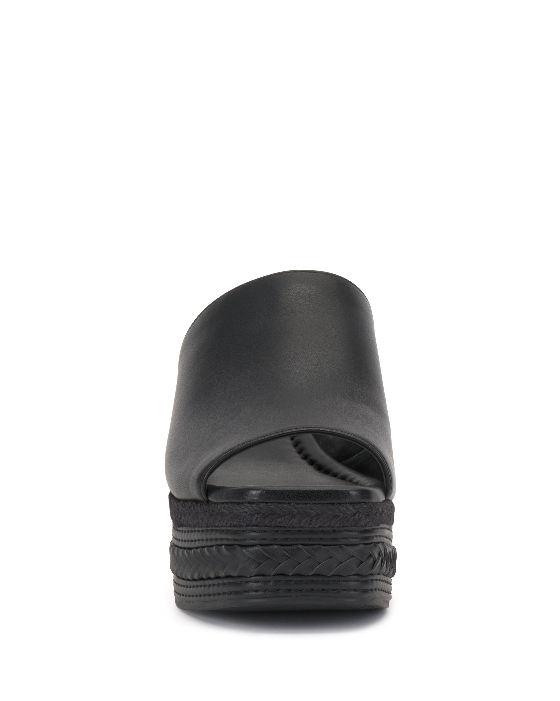 Vince Camuto Lierna Espadrille Wedge Sandal Black Leather