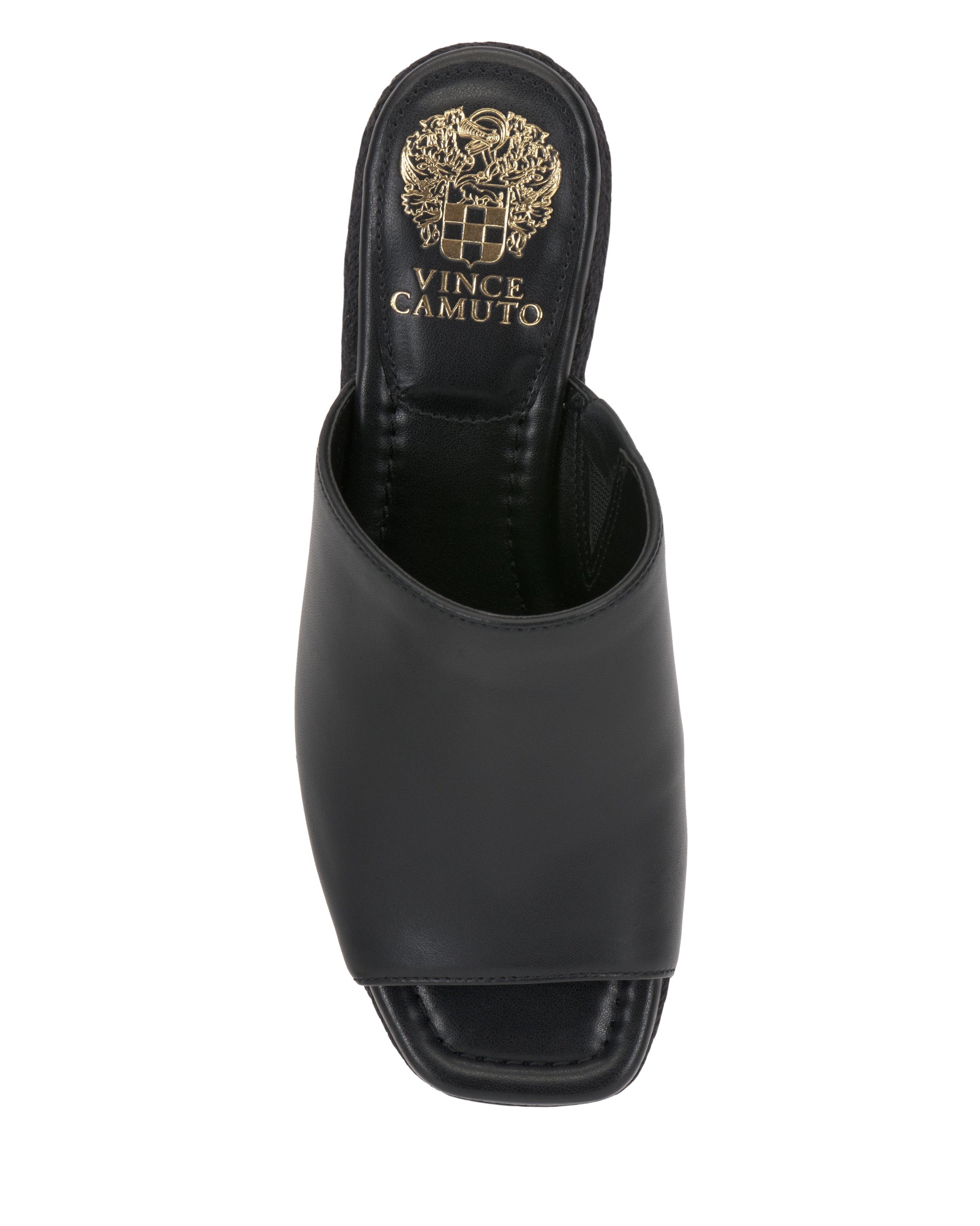 Vince Camuto Lierna Espadrille Wedge Sandal Black Leather