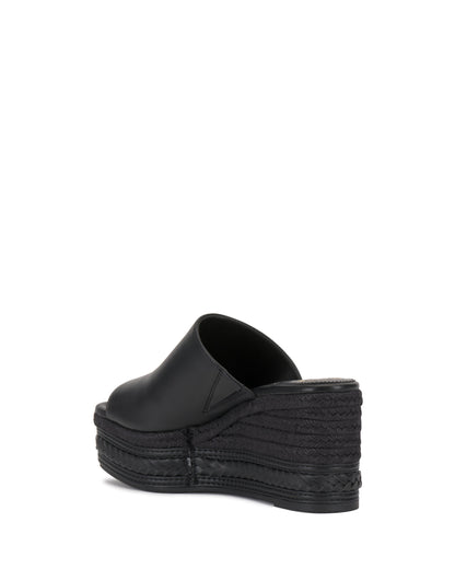Vince Camuto Lierna Espadrille Wedge Sandal Black Leather