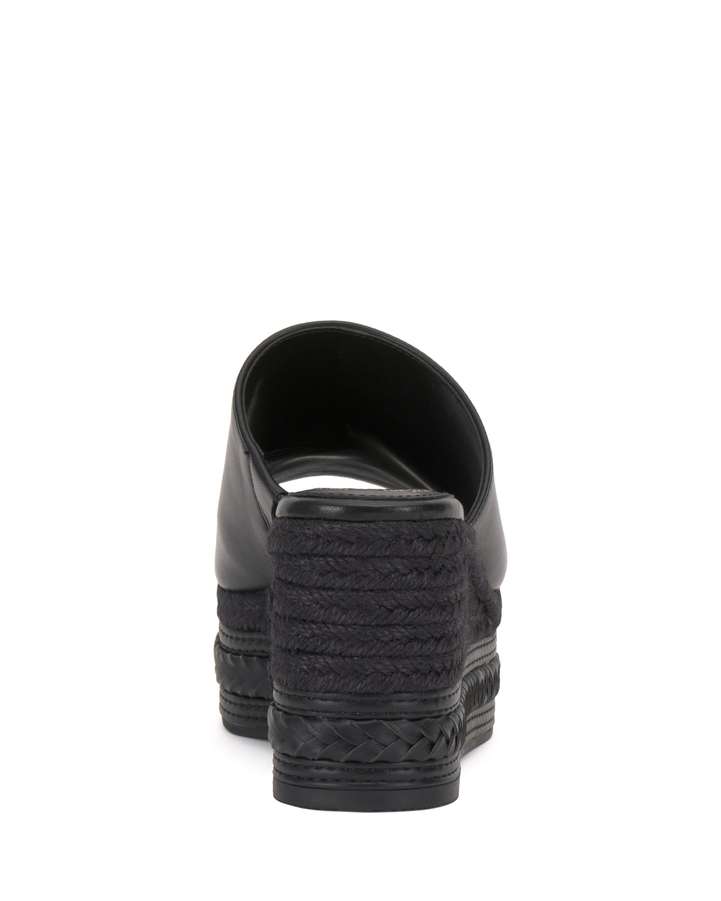 Vince Camuto Lierna Espadrille Wedge Sandal Black Leather
