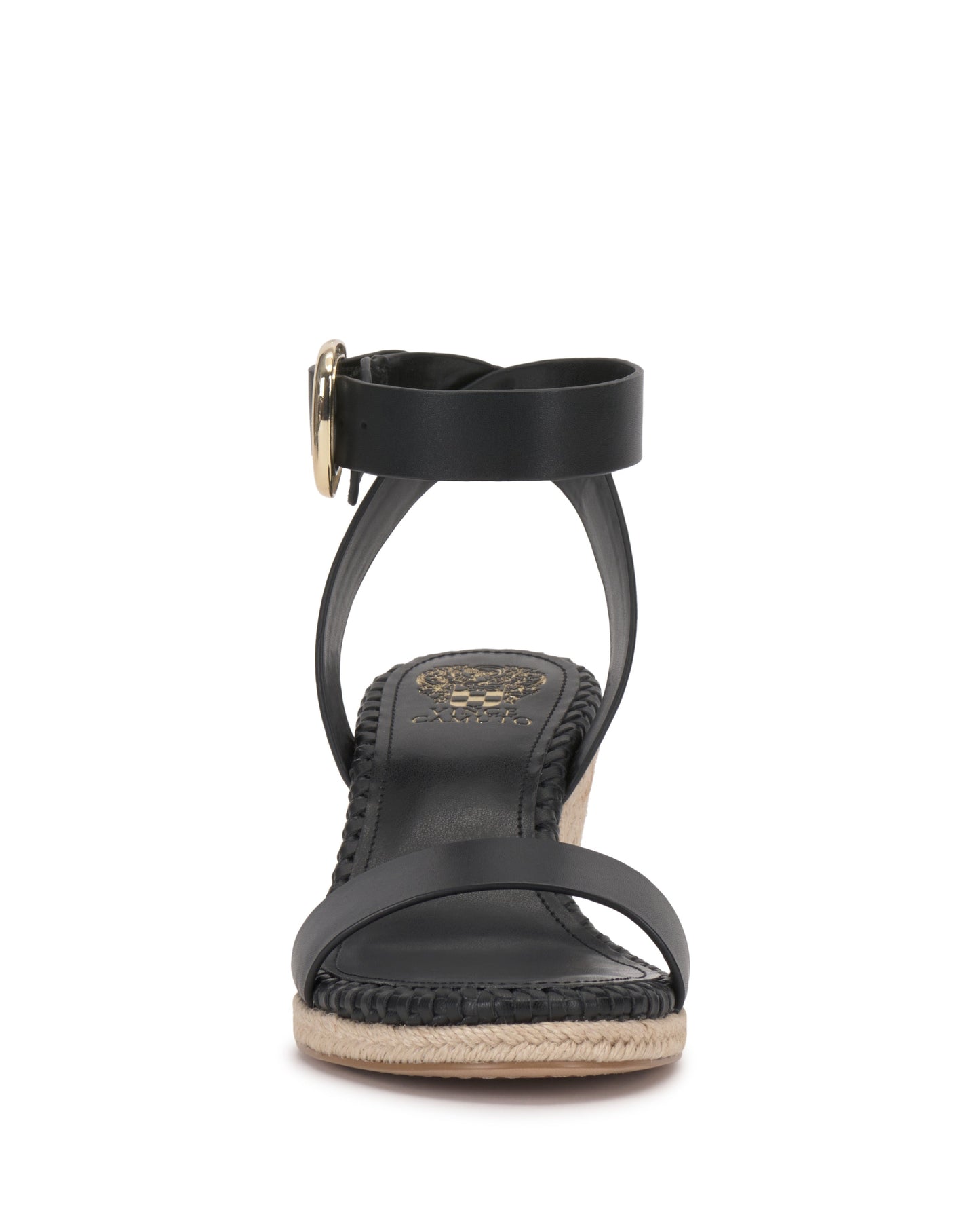 Vince Camuto Fainel Espadrille Wedge Sandal Black Leather