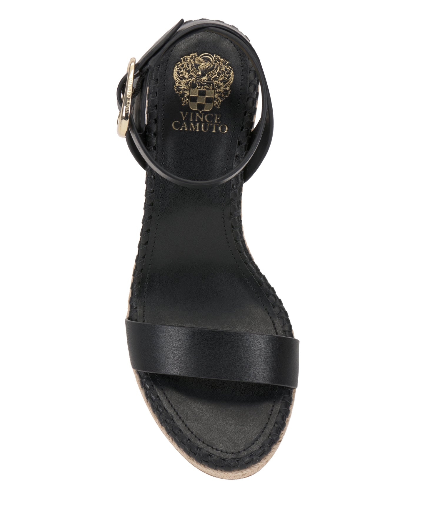 Vince Camuto Fainel Espadrille Wedge Sandal Black Leather