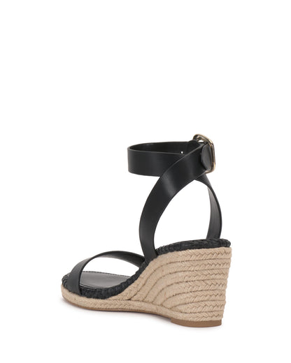 Vince Camuto Fainel Espadrille Wedge Sandal Black Leather