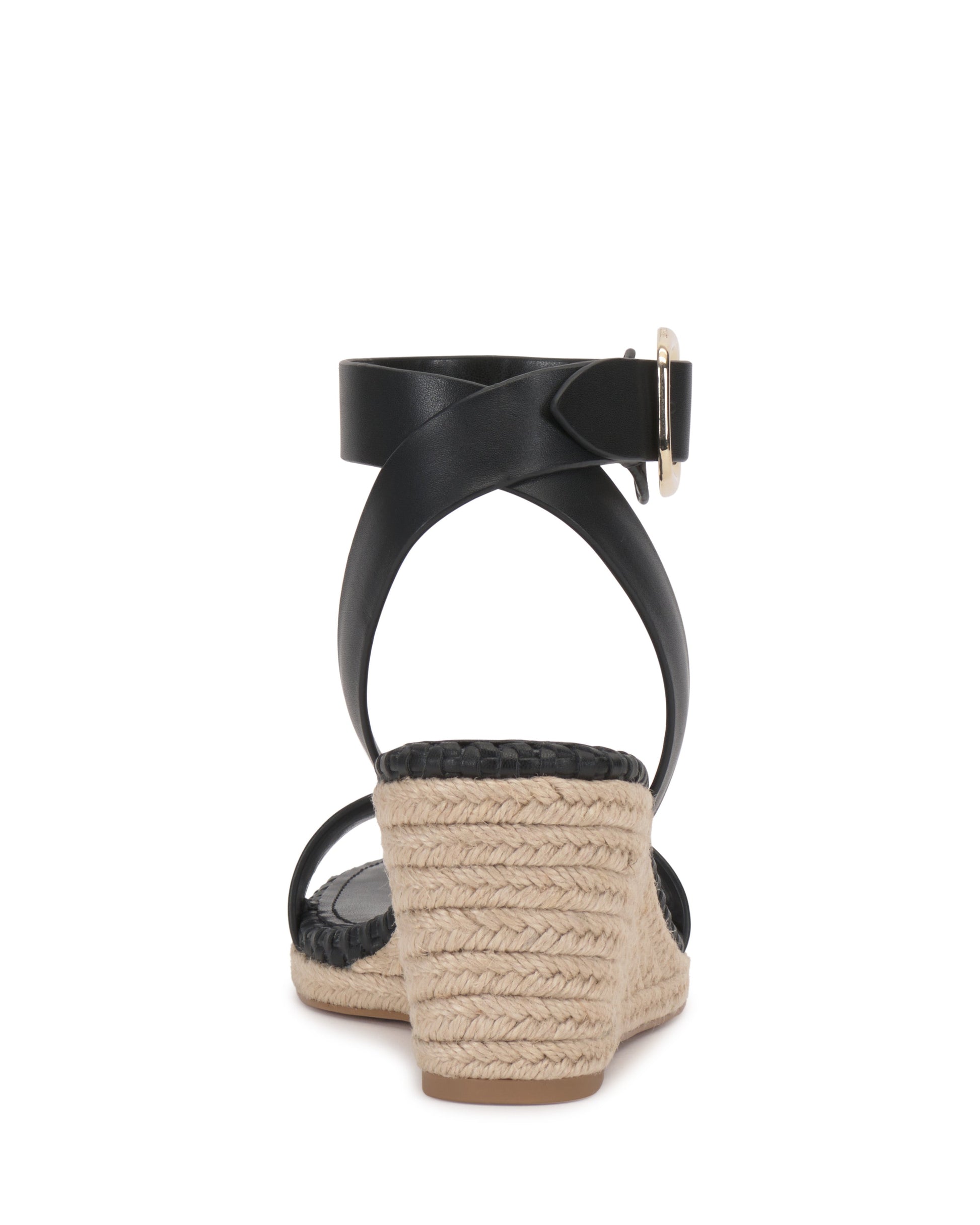 Vince Camuto Fainel Espadrille Wedge Sandal Black Leather