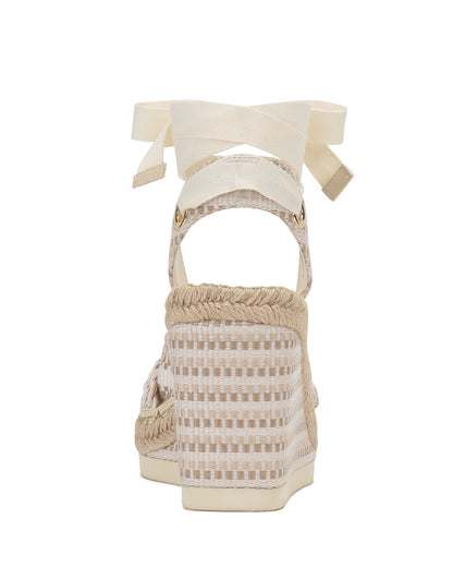 Vince Camuto Bealie Wedge Sandal Ivory Multi