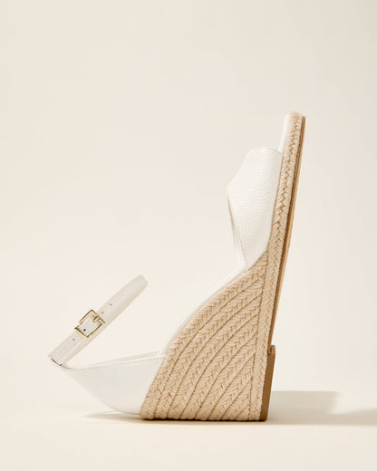 Vince Camuto Felyn Espadrille Wedge Sandal Bianco Leather