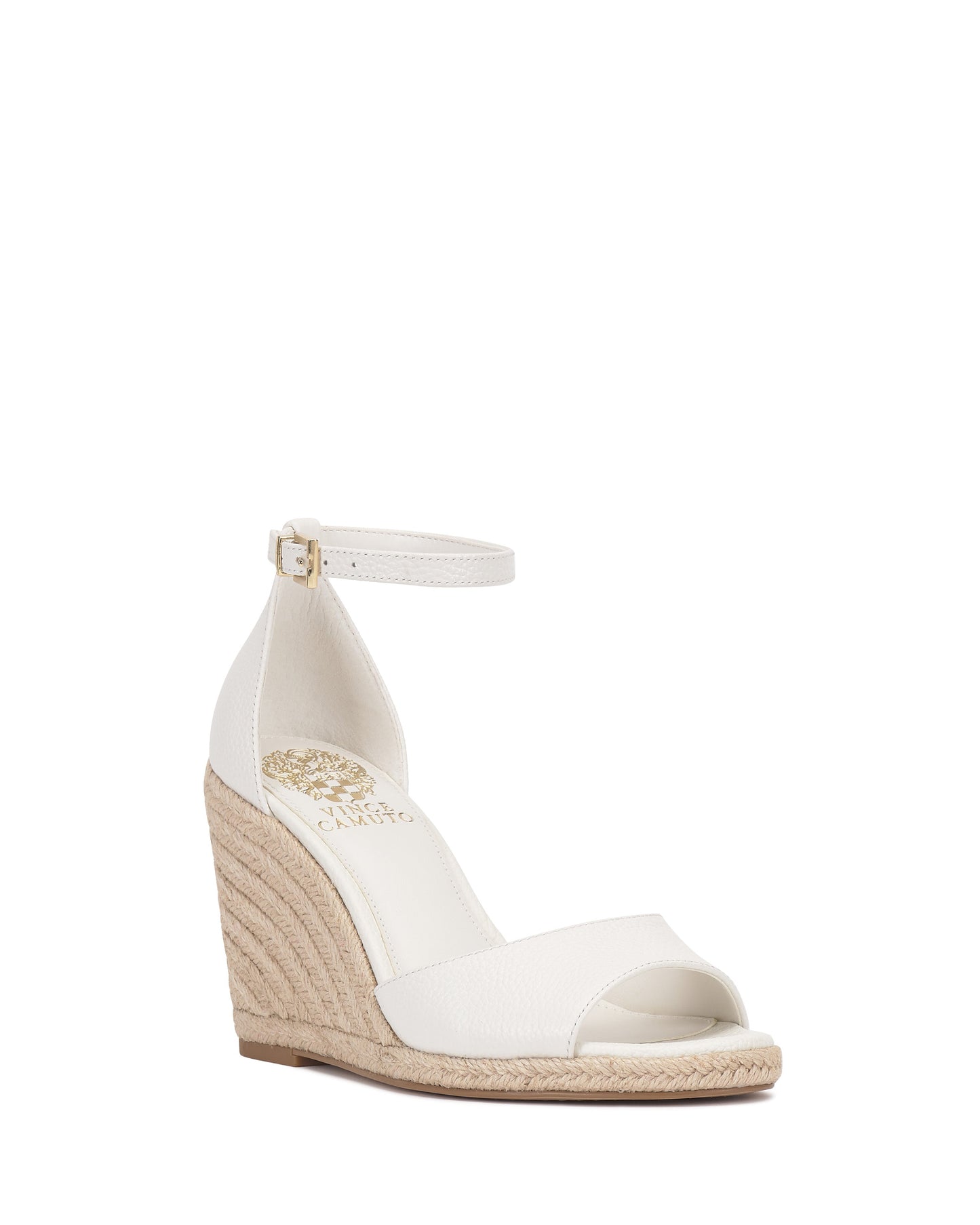 Vince Camuto Felyn Espadrille Wedge Sandal Bianco Leather