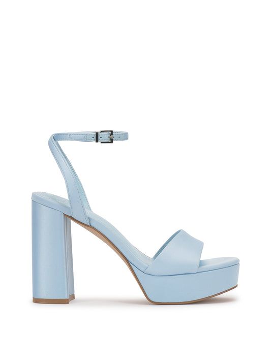 Vince Camuto Pendry Platform Sandal Light Blue Satin