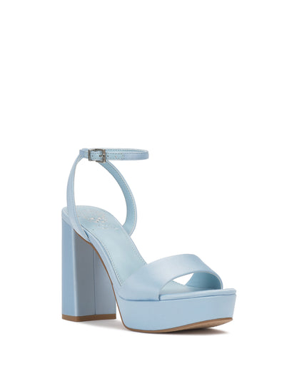 Vince Camuto Pendry Platform Sandal Light Blue Satin