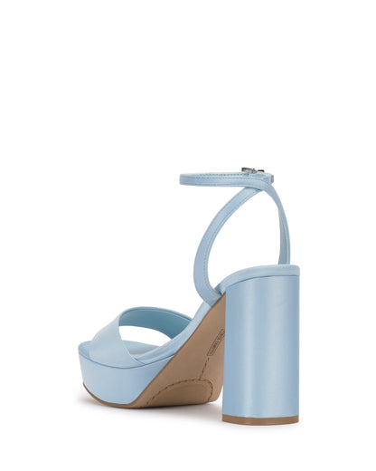 Vince Camuto Pendry Platform Sandal Light Blue Satin